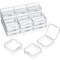 24 Pieces Small Clear Plastic Beads Storage Containers Box with Hinged Lid for Storage of Small Items, Crafts, Jewelry, Hardware (2.5 x 2.5 x 0.8 Inches)